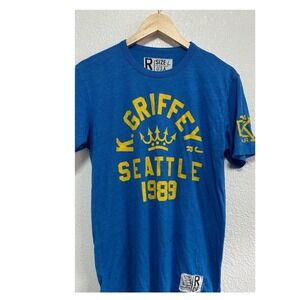 VTG Roots of Fight Ken Griffey Jr Seattle 1989 Blue Tri-Blend T-Shirt Mens L